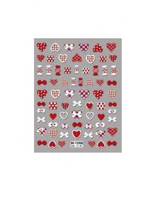 1 pièce Stickers d'art pour ongles en forme de cœur et nœud papillon 5D rose flottant et étoilé