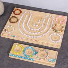 1PC Bamboo Beading Board For DIY Jewelry - Bracelet & Necklace Design Tray With Storage, High-Quality Craft Tool Mats, Perfect Gift For Girlfriends, No Power Required