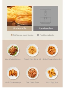 RAF 9.5Quarts Food Essentials And Family Helpers Smart Air Fryer Oil-Free Electric Fryer Household Electric Oven Kitchen Toaster Multifunctional Microwave Fans Oven Smart Assistant Enjoy Life Kitchen Appliance Cooking Electric Touch Screen 10-In-1 Function
