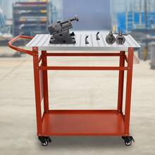 YUNRUX Red Welding Table Welding Table 600lbs Load Capacity Steel Welding 36*24in - Red - View 1