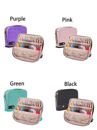 1/2pcs Crochet Hook Organizer Case Stand Up-Corchet Organizer - Crochet Hook Holder For Knitting & Crochet Supplies, Crochet Needles, Crochet Accessories(Only Bag) ,Jewellery Box,Pouch,Makeup Brush Holder,Brush Holder,Perfume Organiser,Pouch Bag,Gifts For Women,Christmas Gifts,Gift Ideas For Women