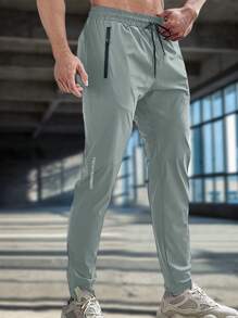 1pc Men's Drawstring Waist Sports Pants, Suitable For Spring And Summer