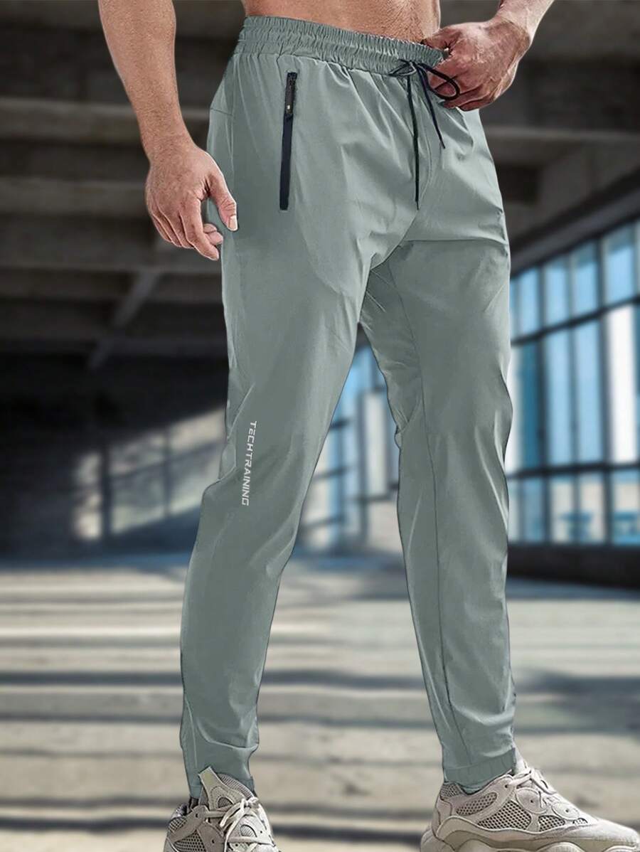 1pc Men's Drawstring Waist Sports Pants, Suitable For Spring And Summer