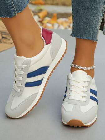 2025春夏新款复古休闲舒适时尚平底女鞋，街头个性日常休闲鞋，女士简约百搭经典系带运动鞋，适合户外运动、街头跑酷、徒步、公园散步、学校运动会，简约而不简单，时尚百搭轻便柔软防滑耐穿训练鞋