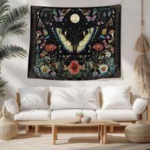 1pc vlinderpatroon wandtapijt, wanddecoratie wandtapijt voor kamerdecoratie, woondecoratie, 85 g/m² polyester perzikhuid fluweel dunne versie
