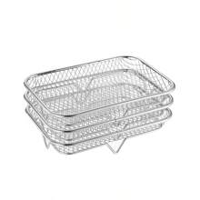 Stainless Steel Air Fryer Accessories Set - Stackable Baking Pan And Cooling Rack Basket Set, Baking Utensils, Oven & Air Fryer Friendly Cooking Trays, Multiple Styles Available, Perfect For Healthy Holiday Baking