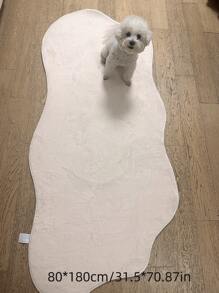 1pc Asymmetrical Shaped Rug, Faux Wool Washable Carpet, Minimalist Luxury Bedside/Living Room Mat (Asymmetrical Size May Have 1-5CM Deviation, Recommend Buying Larger)