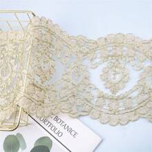 2yards Gold Thread Embroidery Lace  Characteristics Clothing Dress Decoration DIY Handmade Decorative Accessories - Gold - View 10