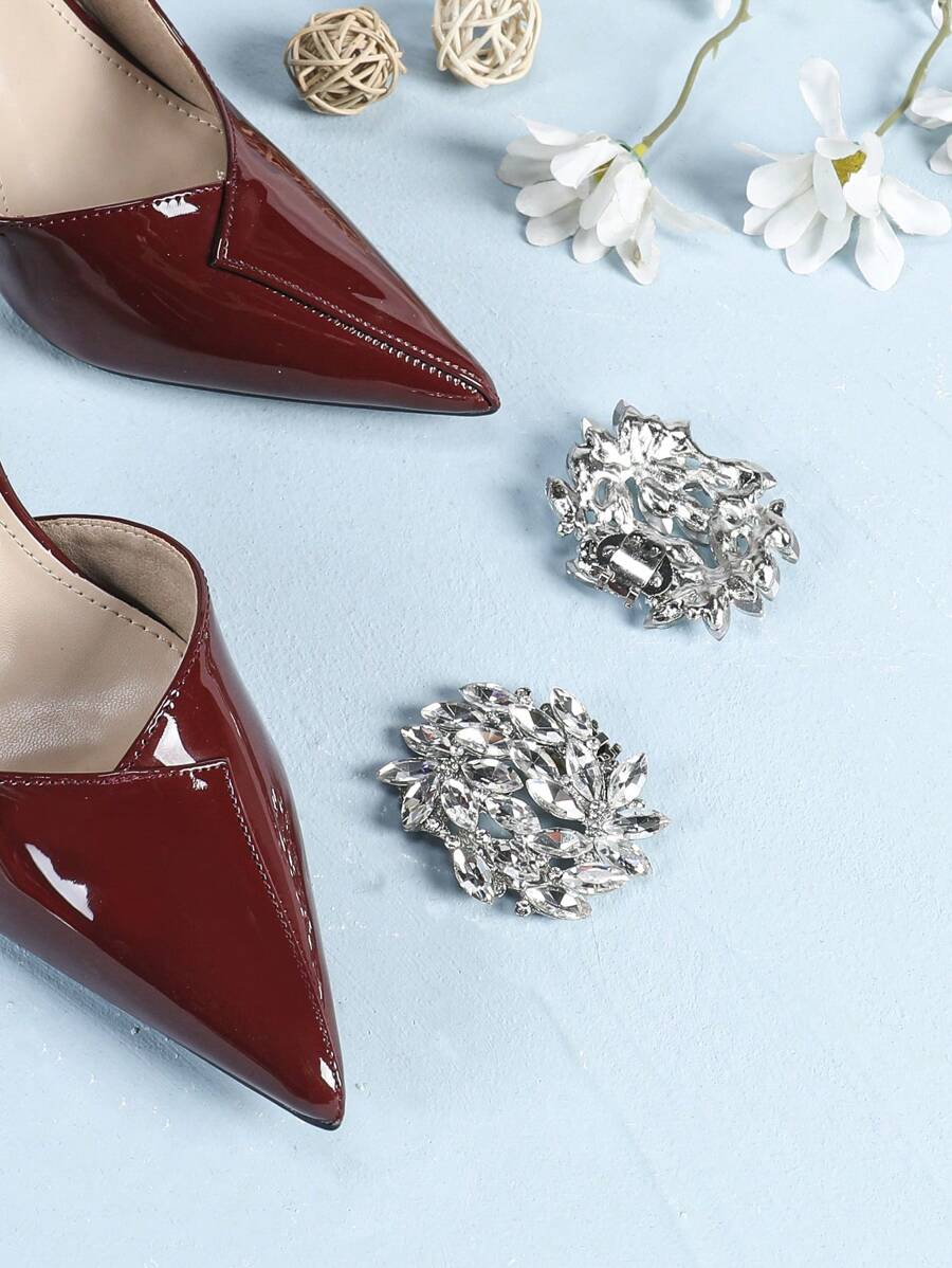 2pcs Multi-Season Creative Street Fashion Detachable DIY Shoe Accessories - Silver - View 1