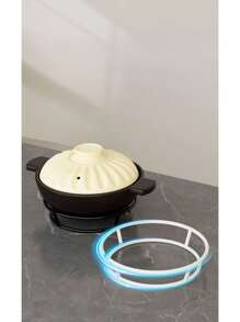 厚实坚固的锅架，2 层厨房储物架，耐热圆形锅架