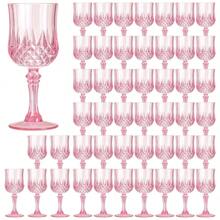 Vintage Rose Gold Plastic Drinking Glass, Pink Wine Glass, Unbreakable Wedding Glassware, Crystal Water Cup, Reusable Beverage Glass, Retro Champagne Flute