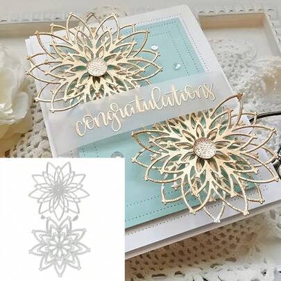 1 Pc Metal Cutting Mold For Making Floral Decorative Die, Suitable For DIY Scrapbooking, Card Making, Relief Sculpture, Script And Numeric Symbol Template