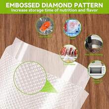 50pcs/Pack Thickened Mesh Vacuum Bags, Food Packaging Bags, Compression Plastic Sealed Bags, Vacuum Machine Rolls, Sealed Bags, Food Vacuum Bags - White - View 4