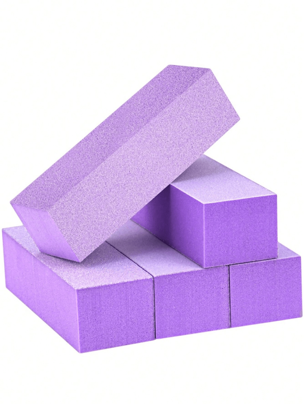 10 Pieces,5 Pieces, 1 Piece Of Nail Buffer Block, Medium/Fine Sand 100/180 Acrylic Nail Gel Polishing Buffer Pad, 3-Way Professional Pedicure Buffer Kit(Pink/Purple)
