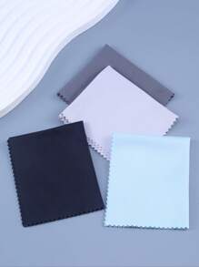 4pcs/Set Solid Color Portable Practical Multifunctional Eyeglasses Cleaning Cloth
