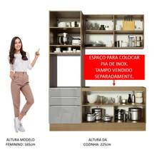 Madesa Gabinete Cocina Integral Compacta 180cm Lux Color Marrón/Gris 01 - Marrón y Gris - Ver 5