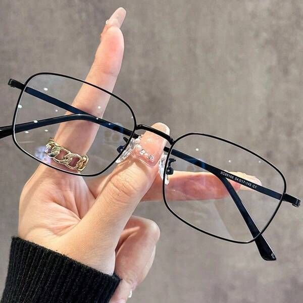 1 Peça Óculos Retangulares de Moda Casual com Lentes Transparentes, Acessórios de Praia e Diários, Unissex e de Metal