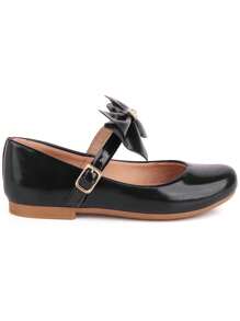 Girls' Comfortable Patent Leather Bow La Requinte Doll Shoes - 黑色 - 查看 5