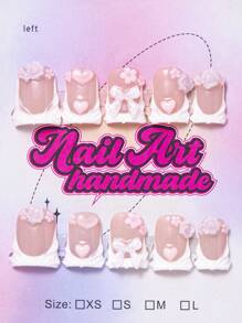 10pcs/Set Handmade Y2K Style Duck Bill Nail Tips, Available In Nude, Neon Green Tie Dye, Purple Dip, Orange Dip With French Edge, 3D Water Droplet, Pink Stars, Lollipop, Dollar Charms, Eyeball, Multicolor Bubbles, Multicolor Stars, Cherry Decorations. Suitable For Women And Girls To Wear For Parties, Dances, Daily Life. Includes Nail Tools. Can Be Given As Gifts.