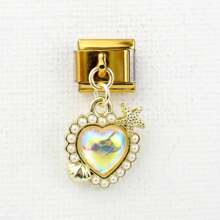 1 pieza Pulsera con colgante de módulo único personalizado con mariposa, flor y corazón de cerezo de moda