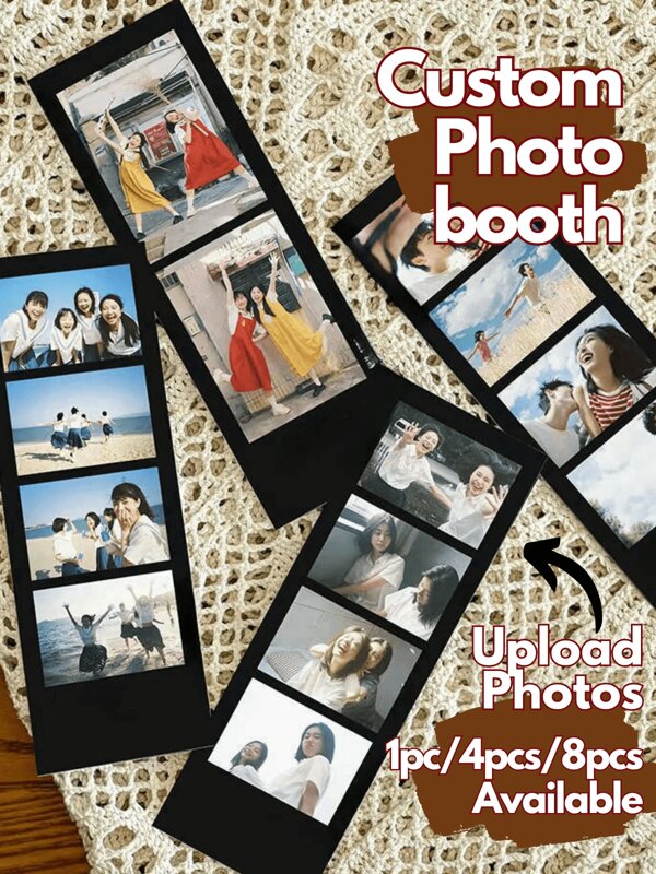Provide Photo Booths Of Various Styles And Sizes, 1 Piece/4 Pieces/8 Pieces To Choose From, Customized Photos For Besties, Girlfriends, Boyfriends, Personalized Photos, Customized Couple Photos, Valentine's Day Gifts, Birthday Gifts, Anniversaries, Couple Gifts, Unique Customized Love Memory Photo Booth Photos, Personalized Photo Booth Photos, Wedding Photo Booth Cards, Photo Booth Frames, Graduation,Graphic Print