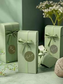 500pcs Green Round "Thank You" Stickers For Wedding Favors, Party Decoration, Self-Adhesive Labels, Gift Packaging - Green - View 2