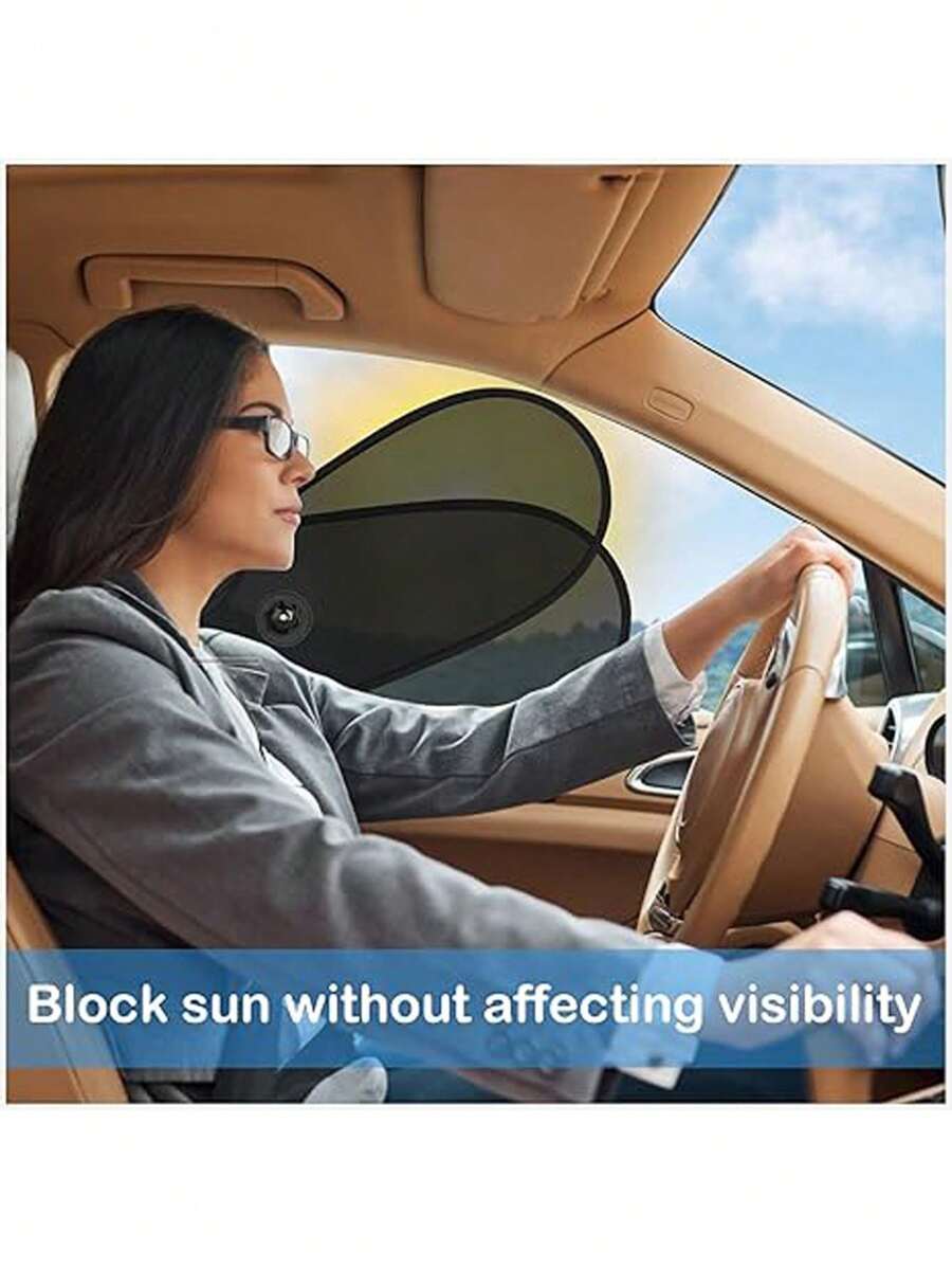 1 Piece Adjustable Car Side Window Sunshade, 180° Rotatable Car Sunshade, Driver Sunshade And Heat Shield, Car Sunshade Or UV Protection Panel With Strong Suction Cups, Fits Most Cars