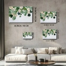 1pc St. Patrick's Day Framed Canvas Wall Art Poster Abstract Green White Mosaic Shamrocks Dynamic Artistic Pattern A Bunch Of Green And White Shamrock Leaves Wall Art For Living Room Bedroom Bathroom Kitchen Apartment Hotel, Artful Home Decoration - Framed, Horizontal