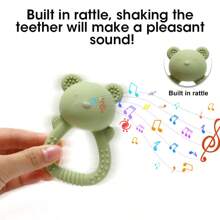 Silicone Baby Teether, Infant Teething Toys With Multiple Teething Points, Teething Stick, Rattle Toys - Multicolor - View 4
