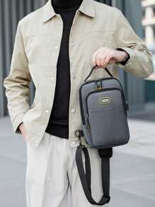 Men's Fashionable Minimalist Leisure Sports Multi-Pocket Letter Chest Bag Versatile Shoulder Messenger Bag Purse Belt Fanny Pack Side Bags For Men - Multicolor - View 5