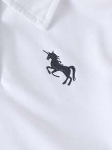 2 件女童动物印花 Polo 衫和裙子套装 2025 - 针织纽扣上衣搭配百褶裙，夏季幼儿服装（2-7 岁）