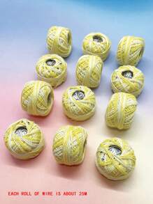 1 Box Of 6pcs/8pcs/12pcs Yellow Tone Hand-Embroidered Thread, Suitable For Cross-Stitch, Crochet, DIY Crafts - Multicolor - View 4