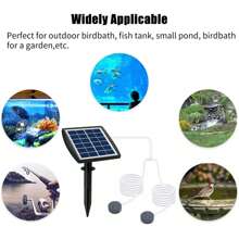 6V 2W 插入式太阳能氧气泵带 8.2 英尺管道 2 个气泡石鱼缸增氧机水族箱氧气曝气机空气泵钓鱼增氧机适用于花园鱼缸户外泳池池塘