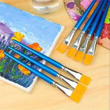 Painting Brushes - Watercolor, Acrylic, Oil, Hook Line Brushes, Drawing Pens, Blue Handle Nylon Art Brushes