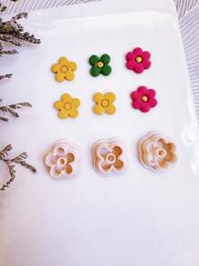 3pcs Spring Flower Stud Polymer Clay Cutters | Spring Clay Cutters | Flower Cutters For Earring Making | Clay Earring Cutters | Polymer Clay Tools |Polymer Clay Cutter For Jewelry Making | Jewelry Making Kits - 3pcs - View 3