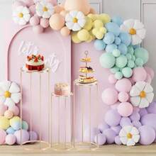 1pc Classic Golden Wrought Iron Plated Round Table Top Flower Stand, Wedding Props, Home Floral Ornaments, Iron Material