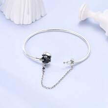 1 Pc Silver Color Exquisite Cubic Zirconia Enamel Bracelets Star Love Chain Bracelet Fit Charm Beads DIY Women Jewelry