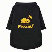 pokemon 1pc Pet Round Neck Hoodie Pikachu Print Cat And Dog Hoodie Pok é Mon Pet Clothing