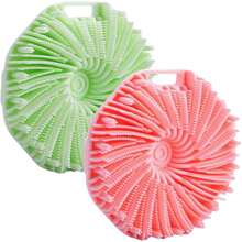 1个硅胶身体磨砂膏，适用于淋浴时去角质，防滑手柄，适合所有肤质 - 彩色 - 查看 9