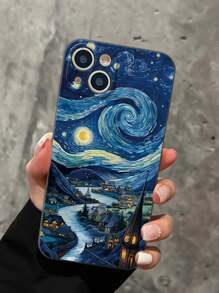 Perforowana krawędź Van Gogh Starry Sky Malowane etui na telefon odporne na wstrząsy do P14 Pro Max, 3D Cartoon P13, P11 Malowane P12 Odporne na wstrząsy XR, 7 8 GES2, XS Phones