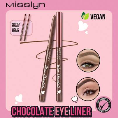  MISSLYN-1支装巧克力色眼线笔，持久显色，质地柔滑，超高显色度，防水防汗，轻松打造浓郁清晰的线条。纯素配方，不经动物实验。品牌美妆产品，面部彩绘化妆品，适合女性和女孩使用。冬季必备，Y2K风格，时尚百搭，生日礼物佳选，情人节礼物，派对必备，新年礼物，最佳颜色，纯素配方，不经动物实验。
