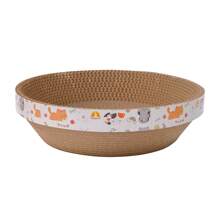 Cuenco en forma de gato, juguete alfombrilla rascadora resistente al arañado para gatos, suministros para gatos de papel corrugado, tabla rascadora redonda, nido integrado y cuenco rascador para gatos