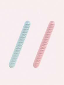 1pc/2pcs Portable Travel Toothbrush Holder, Vertical Striped Toothbrush And Toothpaste Organizer - Multicolor - View 16