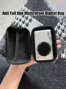 A Portable Mini Storage Bag With Y2k Star Heart Decoration Elements, Waterproof And Anti Drop Eva Material Hard Shell Camera Box, Shockproof Storage Box, Suitable For Storing Digital Cameras And Digital Products, Can Store Headphones