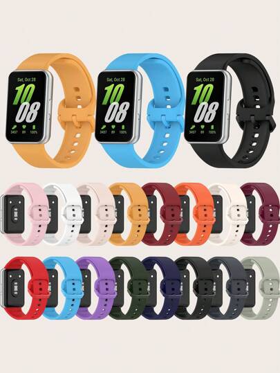 1 szt. Jednolity kolor, silikonowy pasek do szybkiego zwalniania, kompatybilny z Samsung Galaxy Fit 3