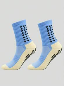 1 Pair Men's Rubber Dot Non-Slip Simple Fashion Sports Socks For Running, Basketball, Cycling, Soccer, Jump Rope - Multicolor - View 13