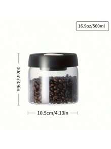 1 pieza Canister de vidrio borosilicato de alta calidad, para granos de café y almacenamiento en la cocina - Capacidad de 480 ml / 860 ml / 1150 ml / 1720 ml - Transparente - Excelente para mantener la frescura y el aroma