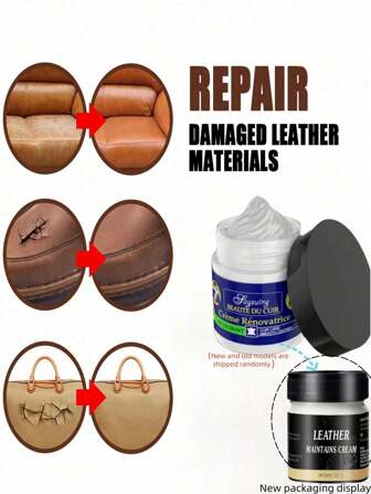 Läderskada Cream Läder Repa Repa Spricka Läderreparation Automotive Läder Säte Reparation Skadekräm (ny och gammal slumpmässig leverans)