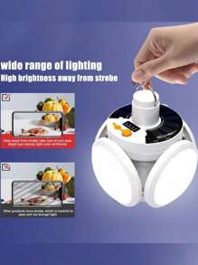 1PC Solar LED Light Bulb Rechargeable Portable Outdoor Garden Camping Tent Light Emergency Night Lantern Spotlight With Solar Charging And USB Smart Display, Solar Lights Outdoor