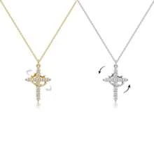 1pc Women Christian Crown Cross Pendant Necklace, Suitable For Daily Wear And Gift-Giving - Suitable For All Seasons, An Ideal Choice For Christmas, Valentine's Day And Other Occasions